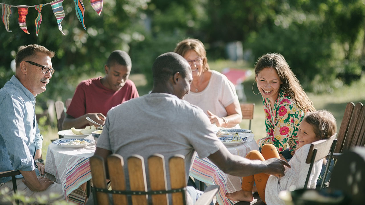 Family having dinner